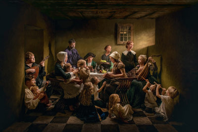 Caravaggio Inspired Family Portrait Masterpiece Photo