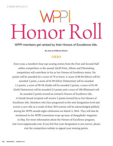 Top Photographers In WPPI Honor Roll Rangefinder Ranks