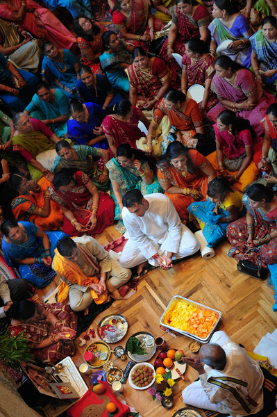 Colorful Indian Wedding Puja At Huge Texas Estate