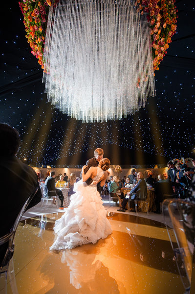 Huge Chandelier Transforms Tent During Epic First Dance