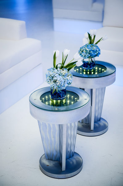 Blue Flowers At Dallas Wedding Reception Detail