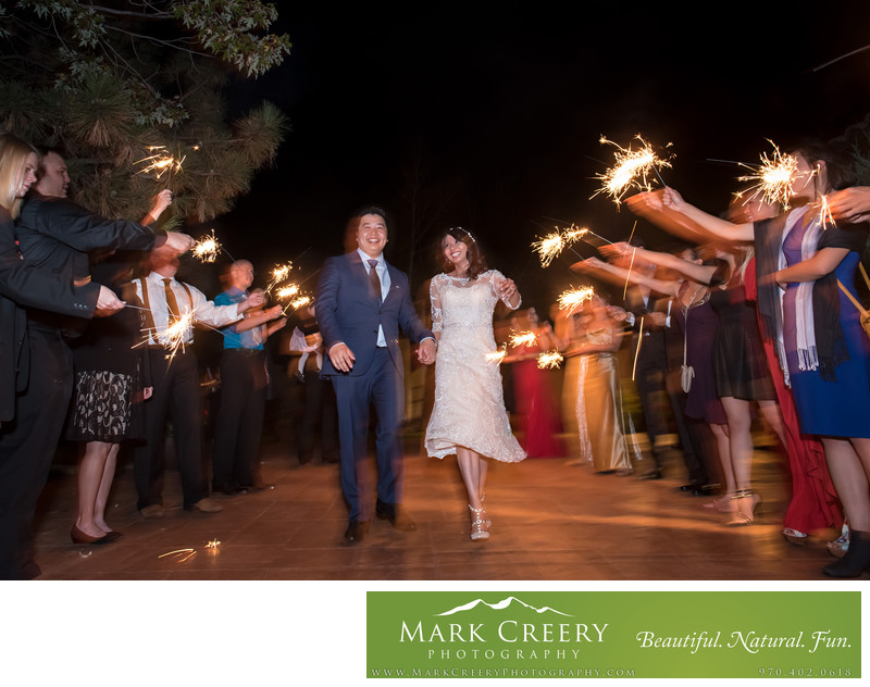 Sparkler Exit At Villa Parker Wedding Reception Colorado Wedding