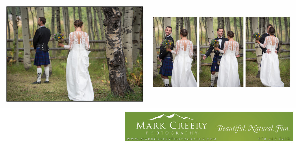 First Look at Perry Mansfield wedding in Steamboat