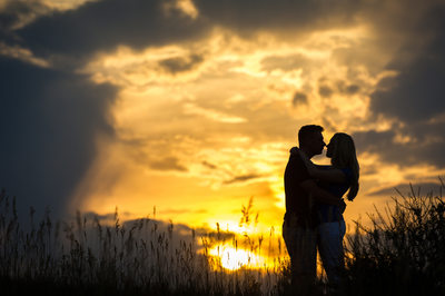 Sunset engagement photos in Fort Collins