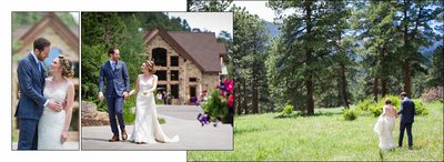 Bride and groom walking at Della Terra Mountain Chateau
