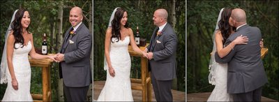 First Kiss at Wild Basin Lodge wedding ceremony