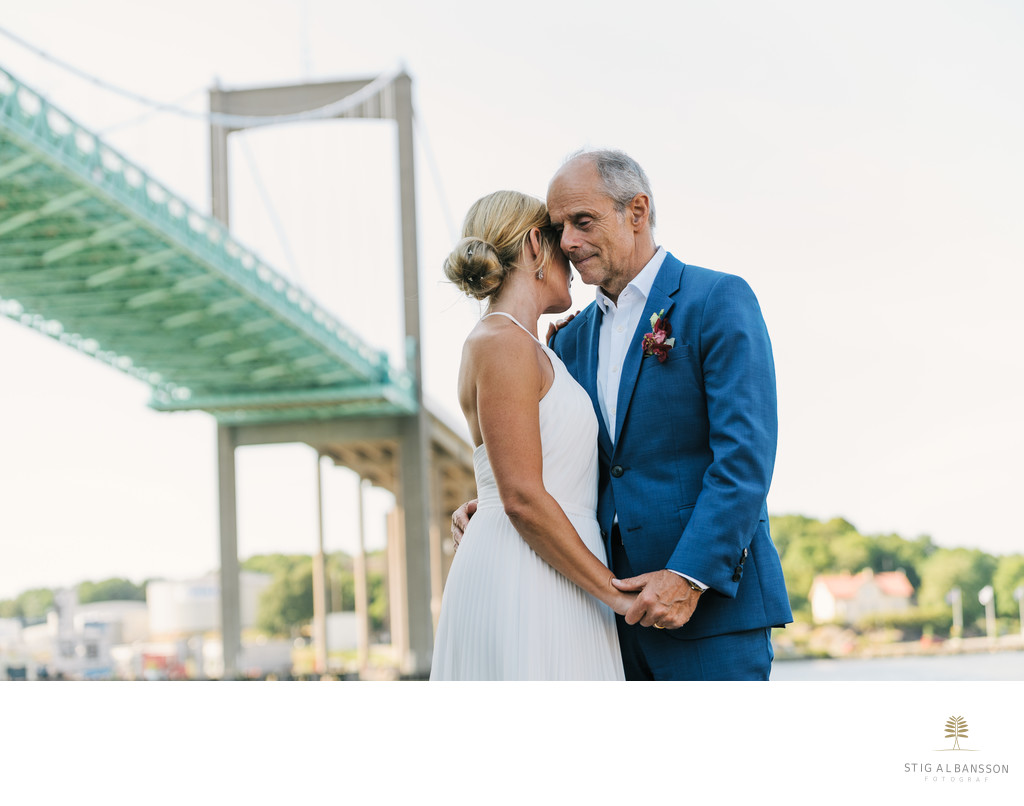 Bröllopsfotografering vid Röda Sten och Älvsborgsbron