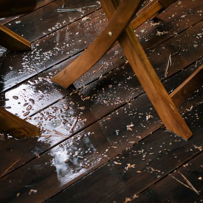 Rain on the porch