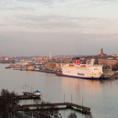 Vy över inloppet till Göteborg från Älvsborgsbron