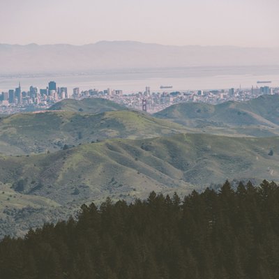 View of San Francisco and beyond from Mt Tamalpais. 