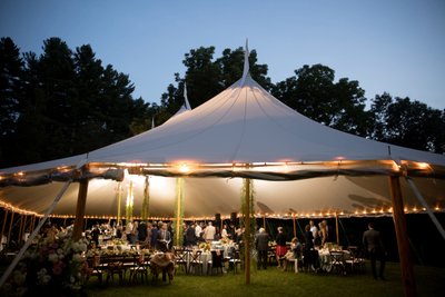 Sailcloth tented wedding reception photos