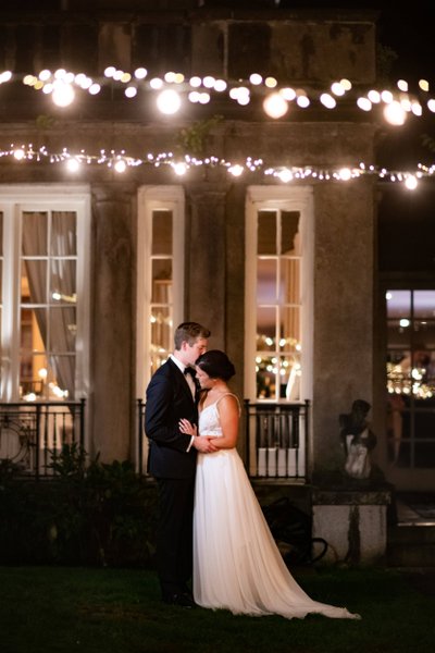 Romantic Nighttime Wedding Photo at Lord Thompson Manor