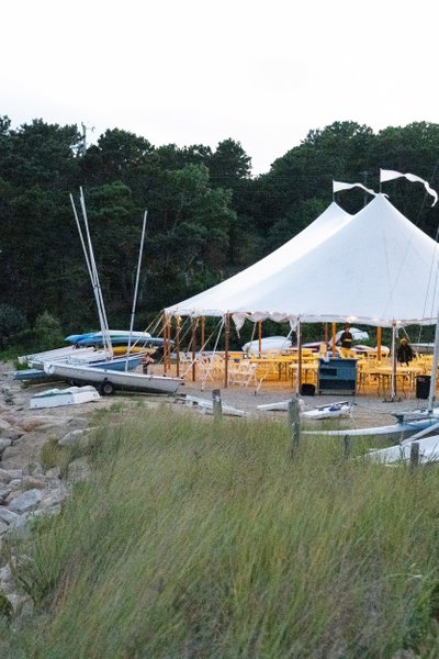 tented boathouse wedding