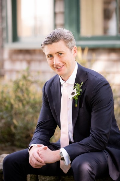 Groom portrait at this Martha's Vineyard wedding