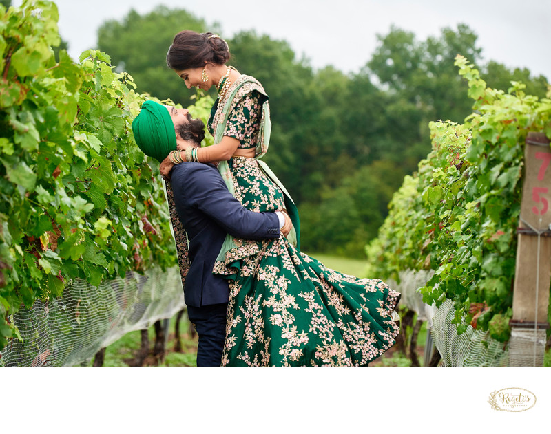 Bride and Groom at Morais Vineyards and Winery