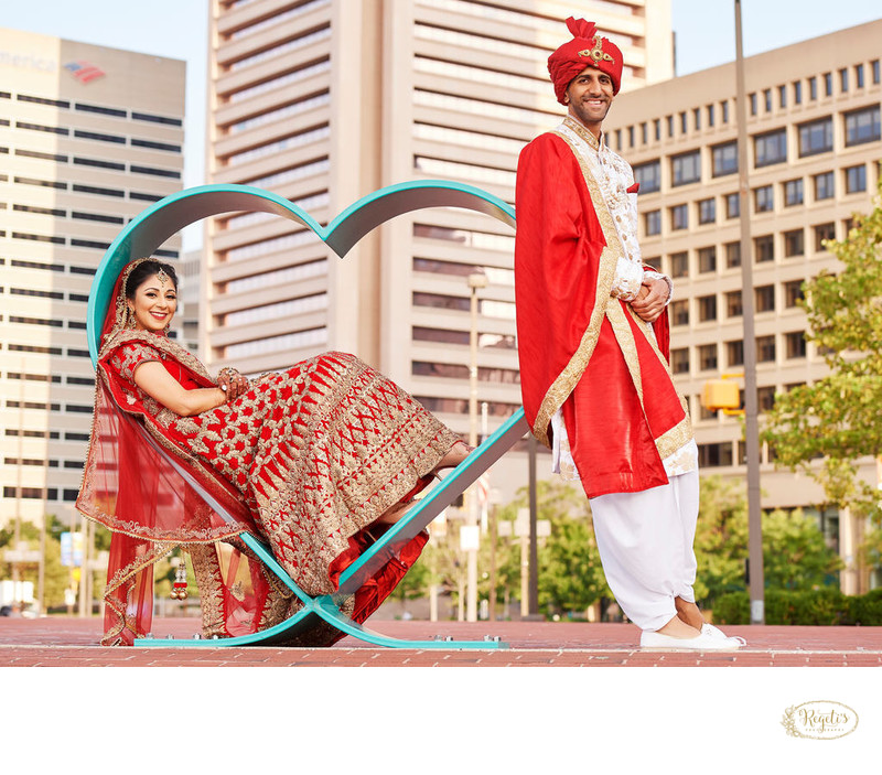 Bride and Groom Portraits, Baltimore Inner Harbor