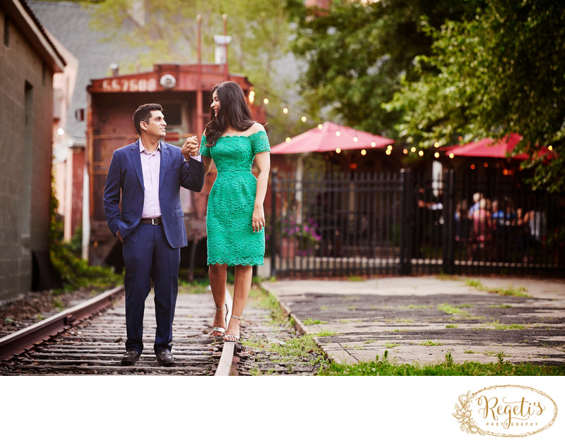 Engagement Session of South Asian Couple in Old Town Warrenton