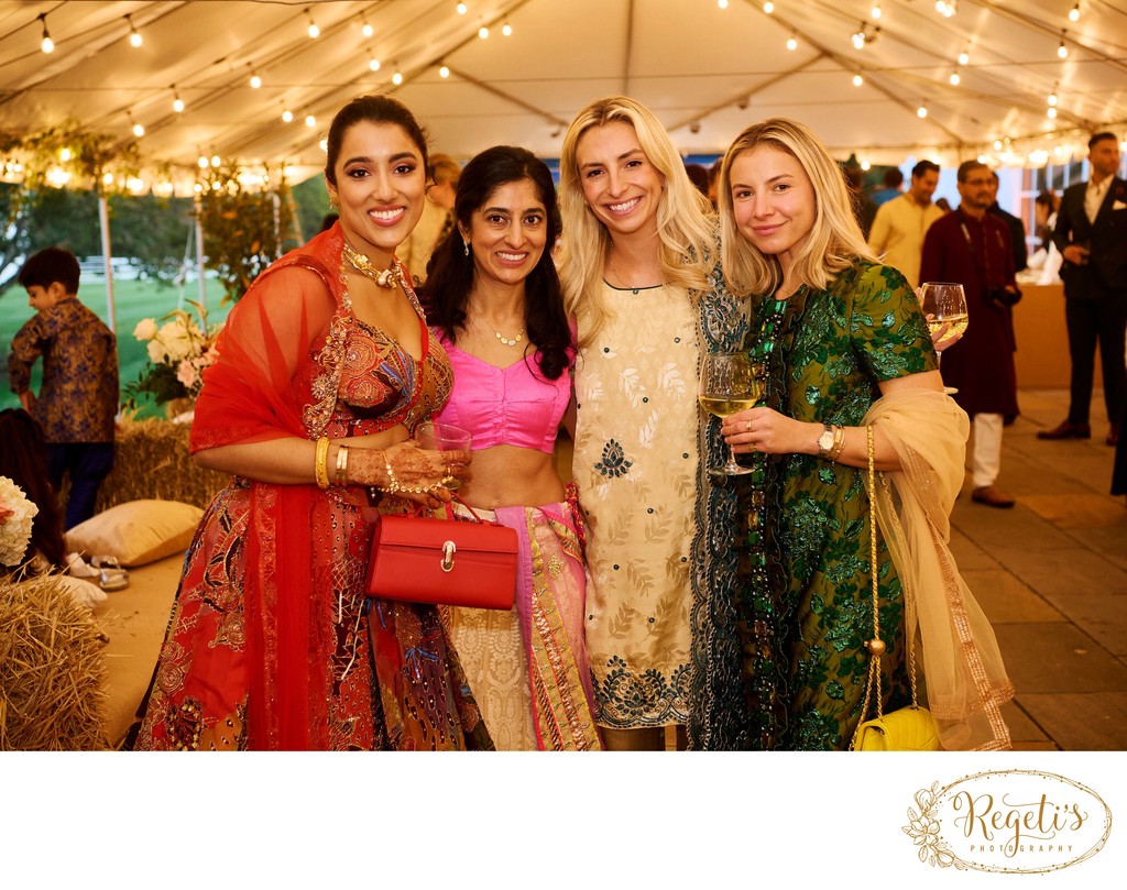 Wedding sangeet event celebrations and ceremonies at the Castle Hill Cider in Keswick, Virginia