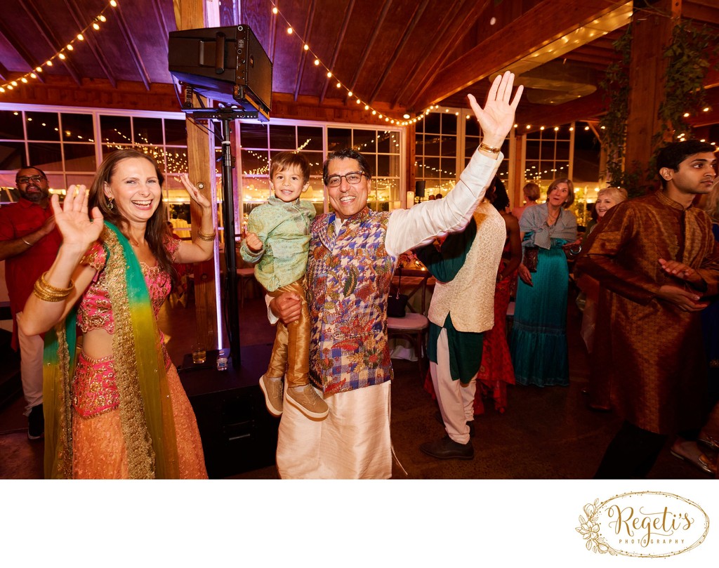 Wedding sangeet event celebrations and ceremonies at the Castle Hill Cider in Keswick, Virginia