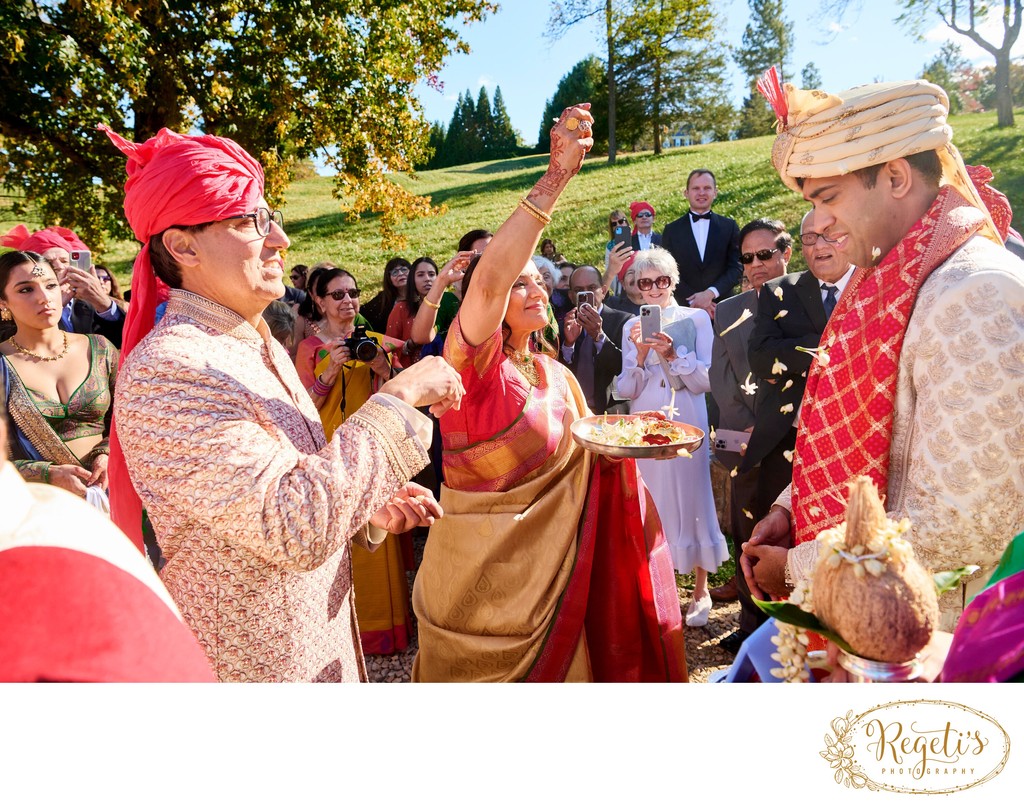 Anjali and Manish’s Romantic Straight-Out-of-Bollywood Wedding on the Lawn at the Boars Head Resort in Charlottesville, Virginia