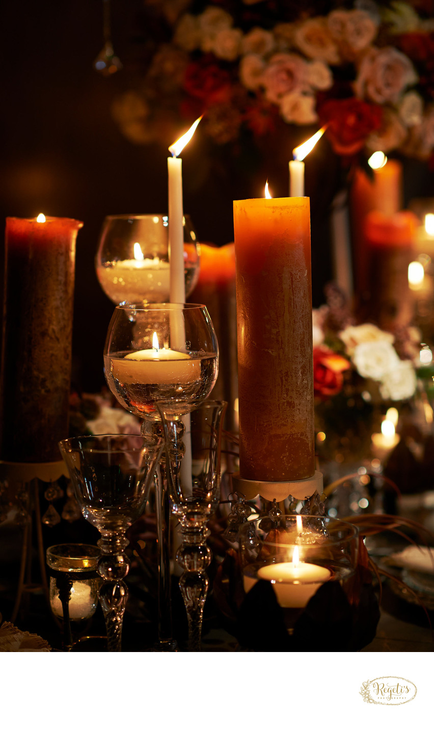 Centerpieces & Candles at a Reception