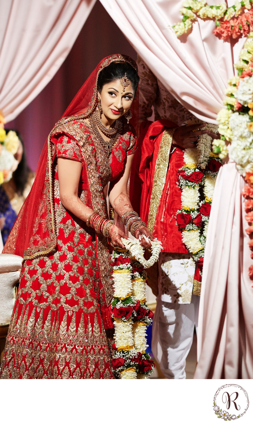 Indian Bride Offering Garland