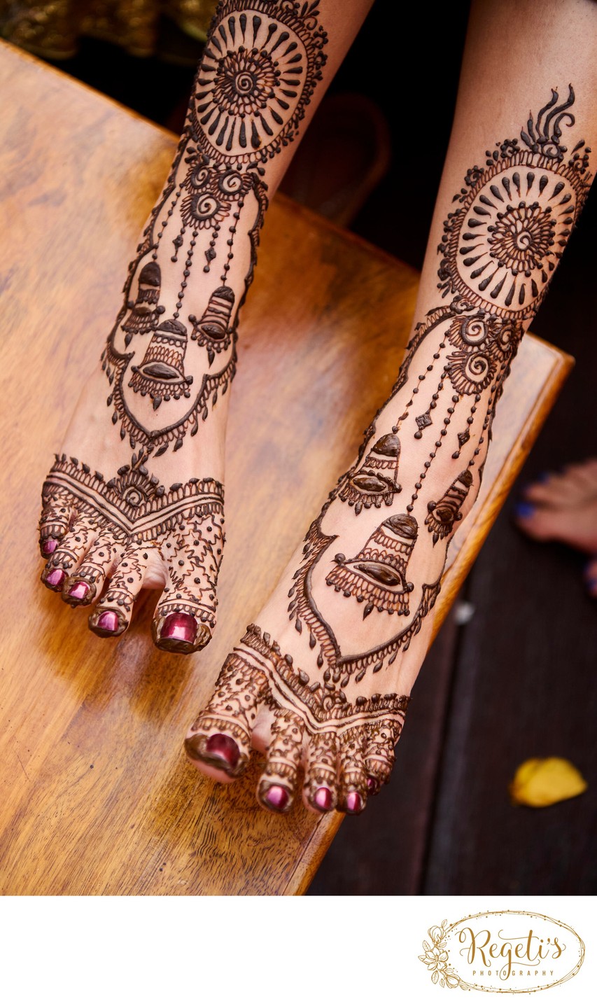 Wedding mehndi event celebrations and ceremony at bride’s private residence in Charlottesville, Virginia