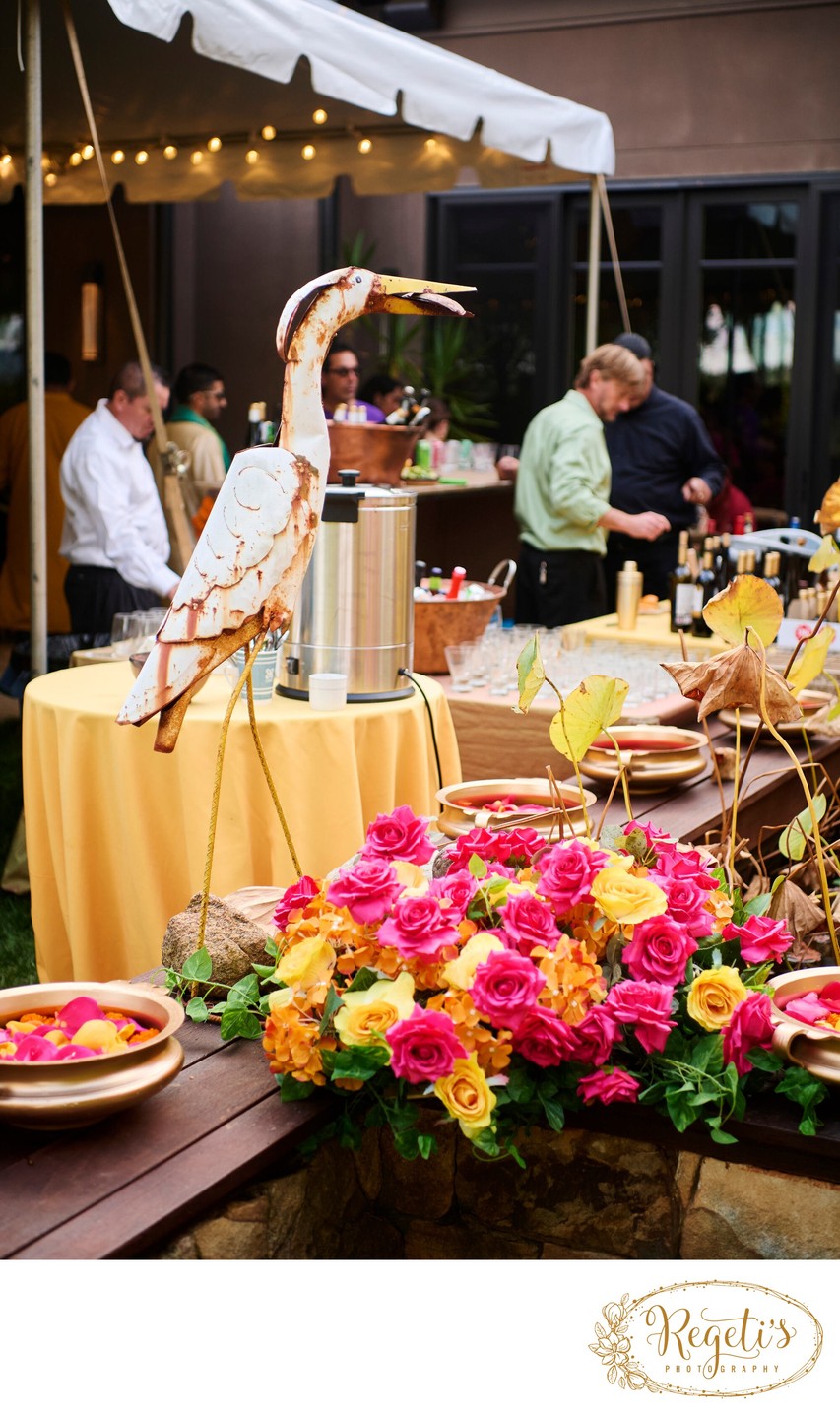 Wedding mehndi event celebrations and ceremony at bride’s private residence in Charlottesville, Virginia