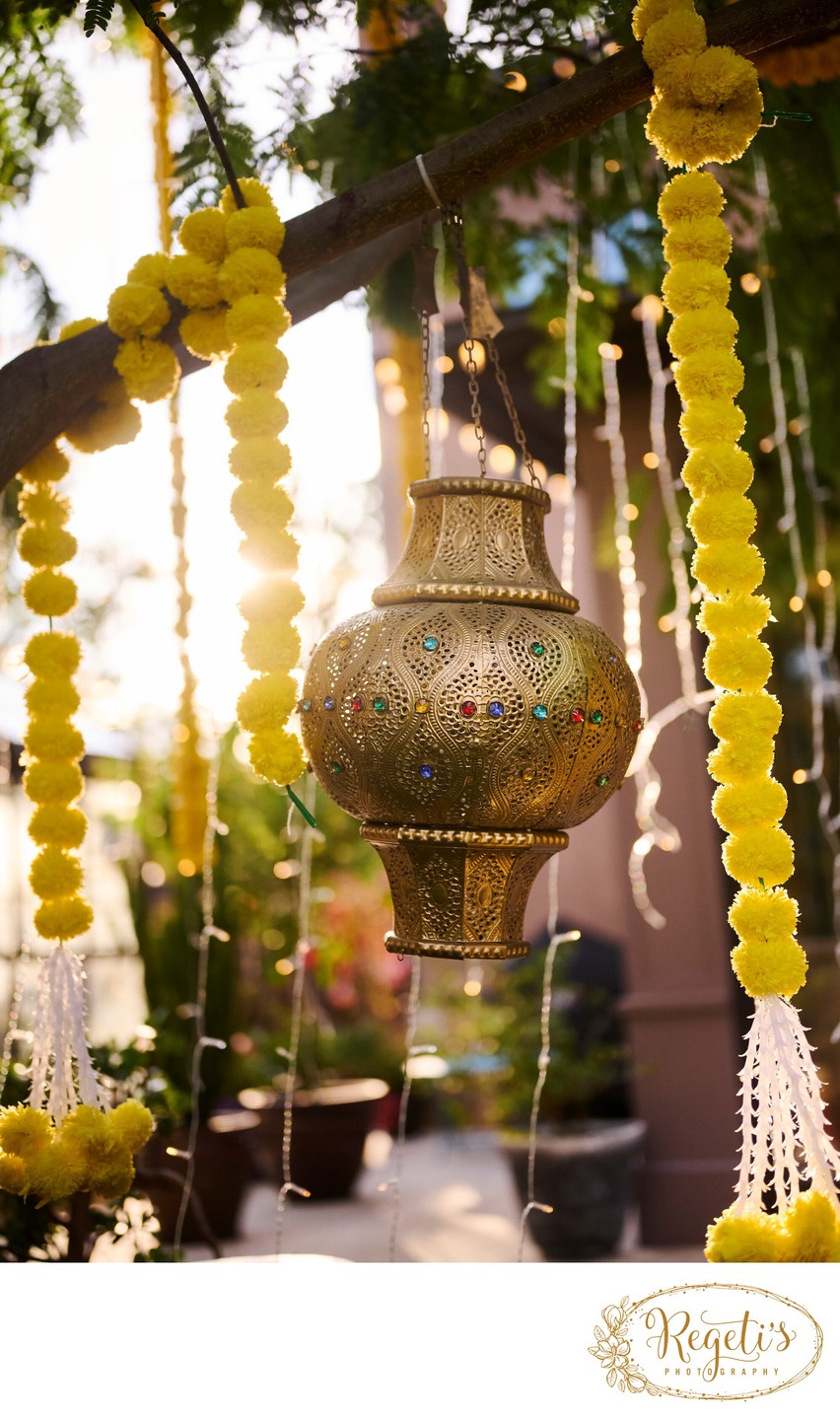 Wedding mehndi event celebrations and ceremony at bride’s private residence in Charlottesville, Virginia