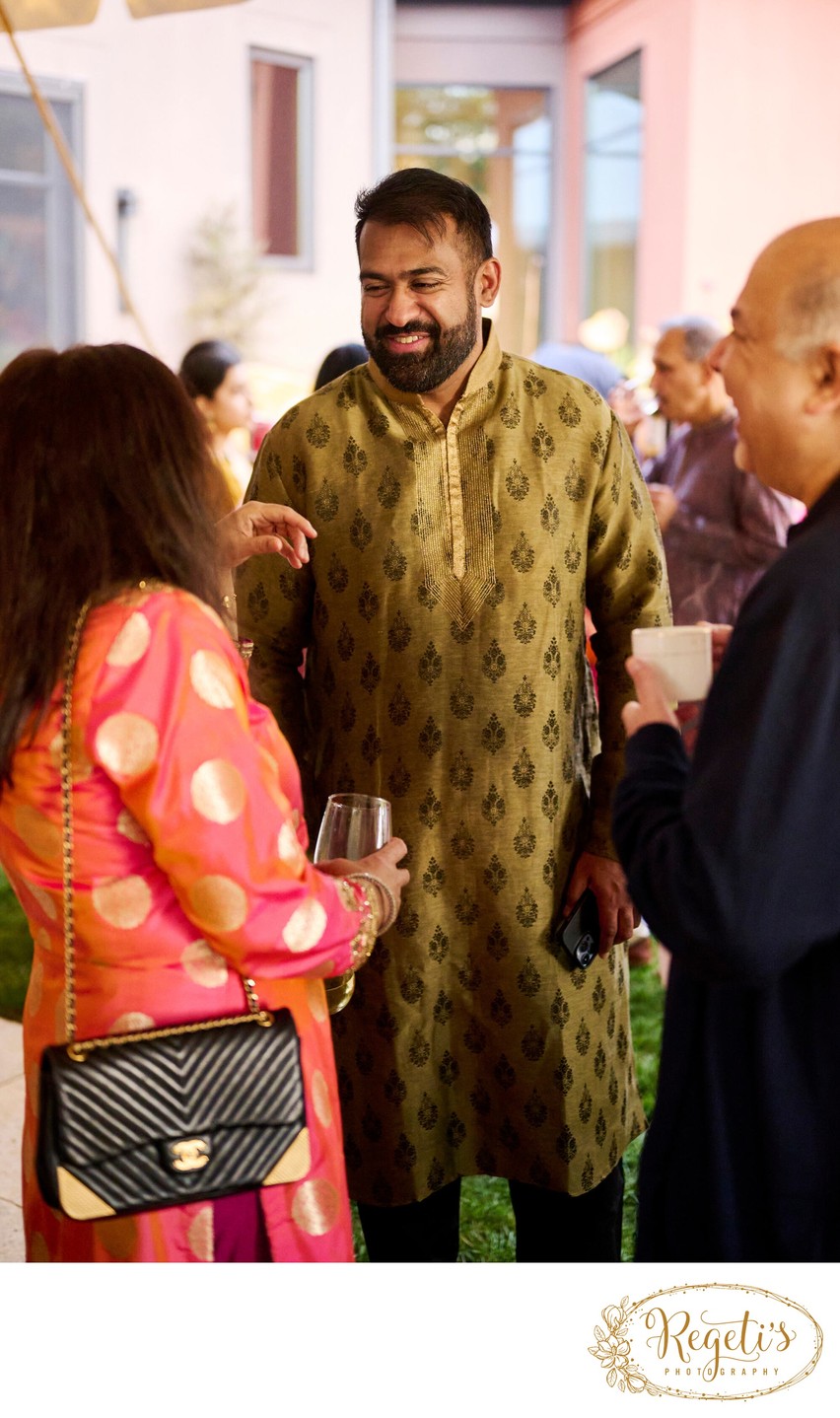 Wedding mehndi event celebrations and ceremony at bride’s private residence in Charlottesville, Virginia