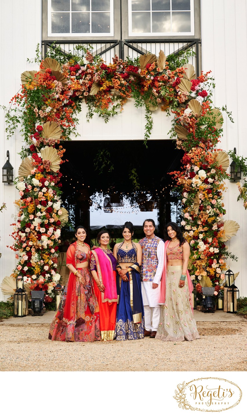 Wedding sangeet event celebrations and ceremonies at the Castle Hill Cider in Keswick, Virginia