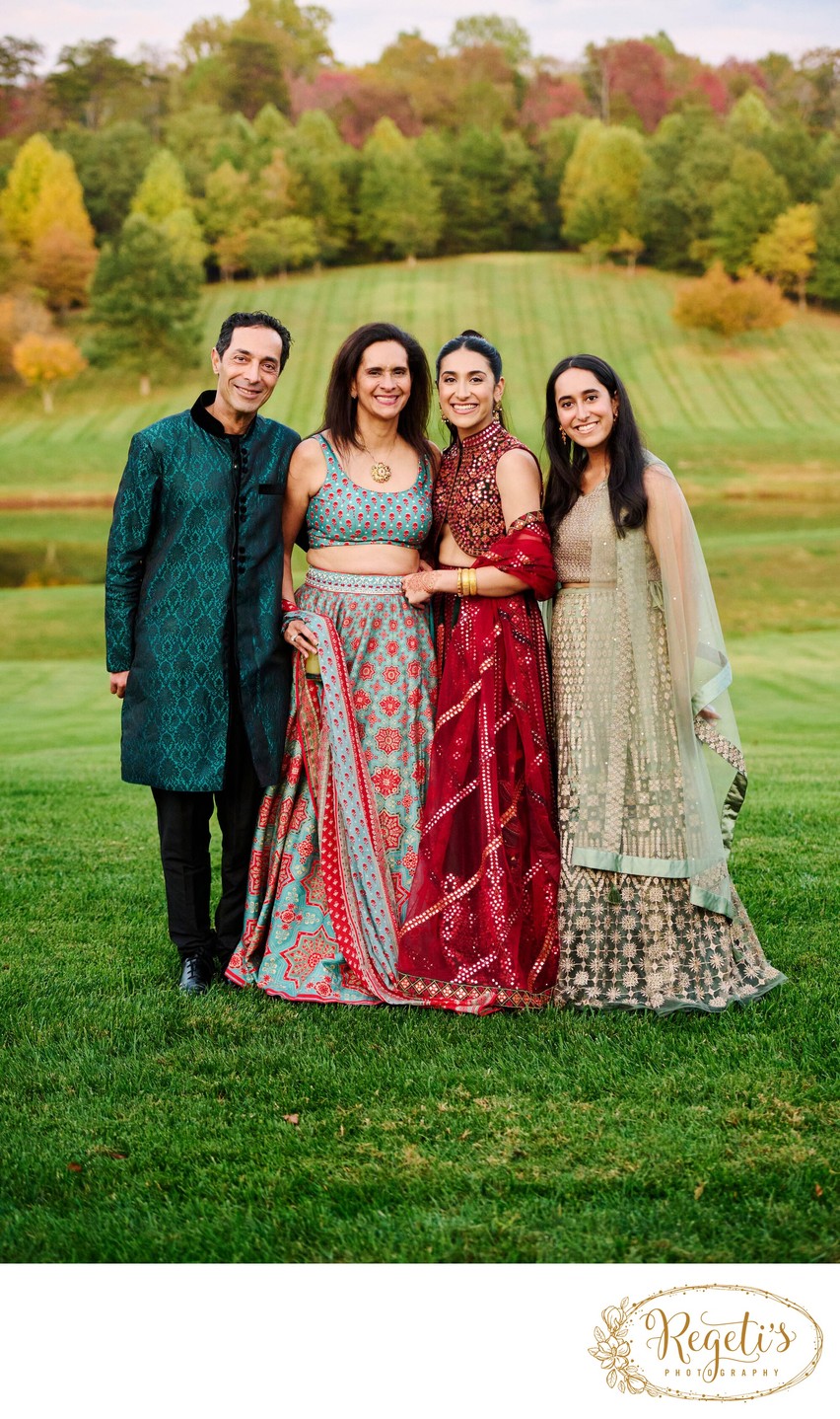 Wedding sangeet event celebrations and ceremonies at the Castle Hill Cider in Keswick, Virginia