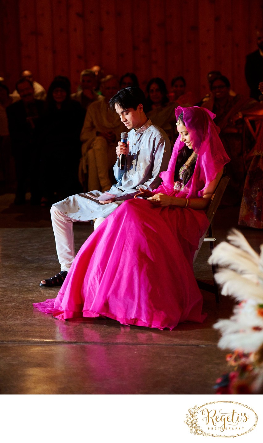 Wedding sangeet event celebrations and ceremonies at the Castle Hill Cider in Keswick, Virginia