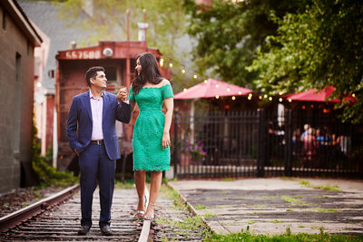 Engagement Session of South Asian Couple in Old Town Warrenton