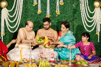 Jahnnavi and Sameer’s Pellikoduku and Pellikuturu Ceremony at Lansdowne Resort and Spa