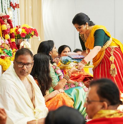 Jahnnavi and Sameer’s Pellikoduku and Pellikuturu Ceremony at Lansdowne Resort and Spa