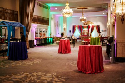 Ballroom setup for the Indian Sangeet celebrations