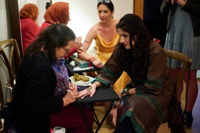 Wedding mehndi event celebrations and ceremony at bride’s private residence in Charlottesville, Virginia