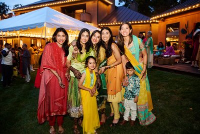 Wedding mehndi event celebrations and ceremony at bride’s private residence in Charlottesville, Virginia