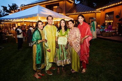 Wedding mehndi event celebrations and ceremony at bride’s private residence in Charlottesville, Virginia