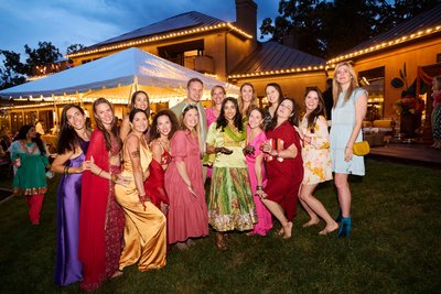 Wedding mehndi event celebrations and ceremony at bride’s private residence in Charlottesville, Virginia