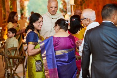 Wedding sangeet event celebrations and ceremonies at the Castle Hill Cider in Keswick, Virginia