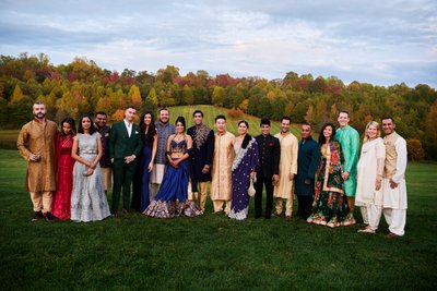 Wedding sangeet event celebrations and ceremonies at the Castle Hill Cider in Keswick, Virginia