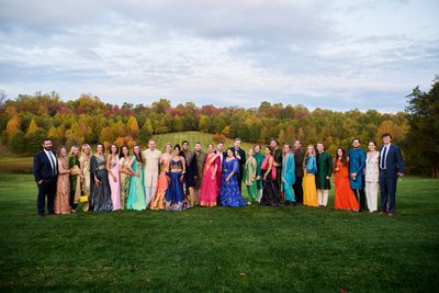 Wedding sangeet event celebrations and ceremonies at the Castle Hill Cider in Keswick, Virginia