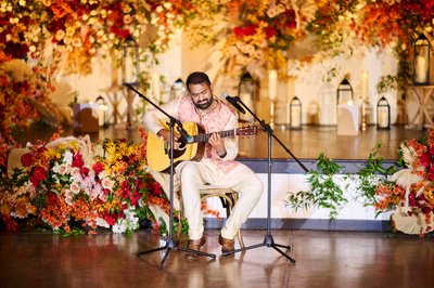 Wedding sangeet event celebrations and ceremonies at the Castle Hill Cider in Keswick, Virginia