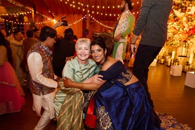 Wedding sangeet event celebrations and ceremonies at the Castle Hill Cider in Keswick, Virginia