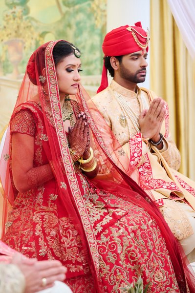 Bride and Groom at the Hindu Wedding