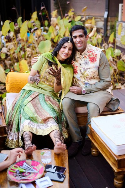 Wedding mehndi event celebrations and ceremony at bride’s private residence in Charlottesville, Virginia