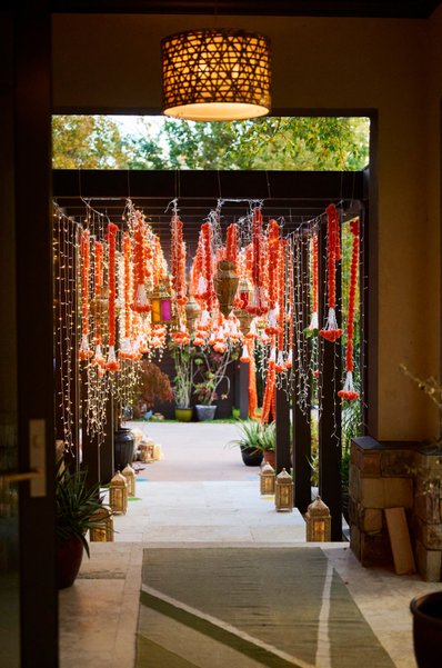 Wedding mehndi event celebrations and ceremony at bride’s private residence in Charlottesville, Virginia