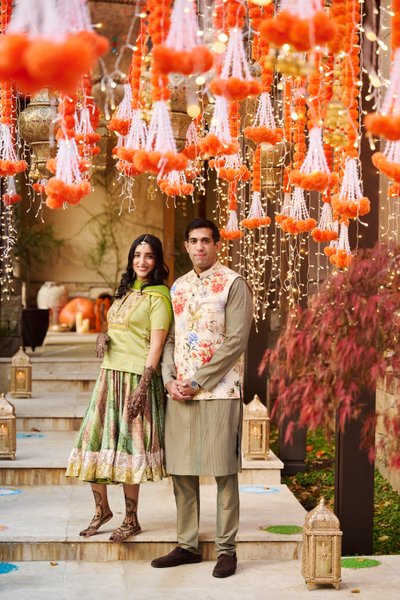 Wedding mehndi event celebrations and ceremony at bride’s private residence in Charlottesville, Virginia